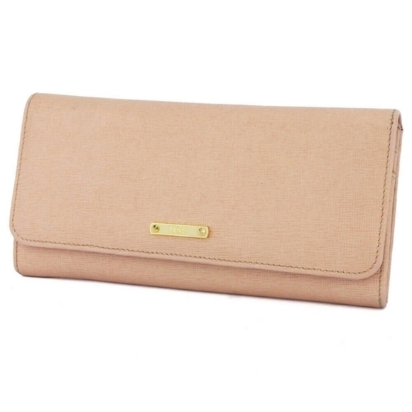 FENDI Pink Beige Leather Logo Plate Long Wallet – Great Preloved Condition - Picture 12 of 12
